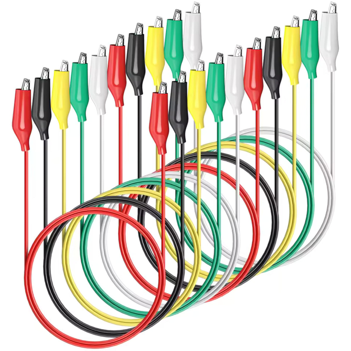 Multicolor Alligator Crocodile Clips Electrical Test Lead Wire 19in/50cm