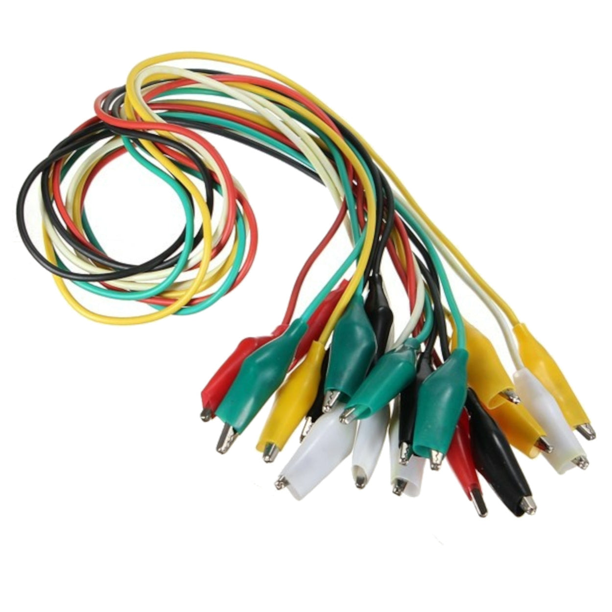 8Pcs Alligator Clip Test Leads Set - Copper Jumper Wires For Electrical Testing, 100cm Long