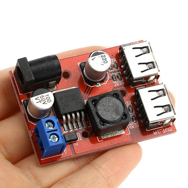 Dual USB Input 9V / 12V / 24V / 36V Car Charger Switch 5V DC-DC Power Supply Module 3A Buck Regulator