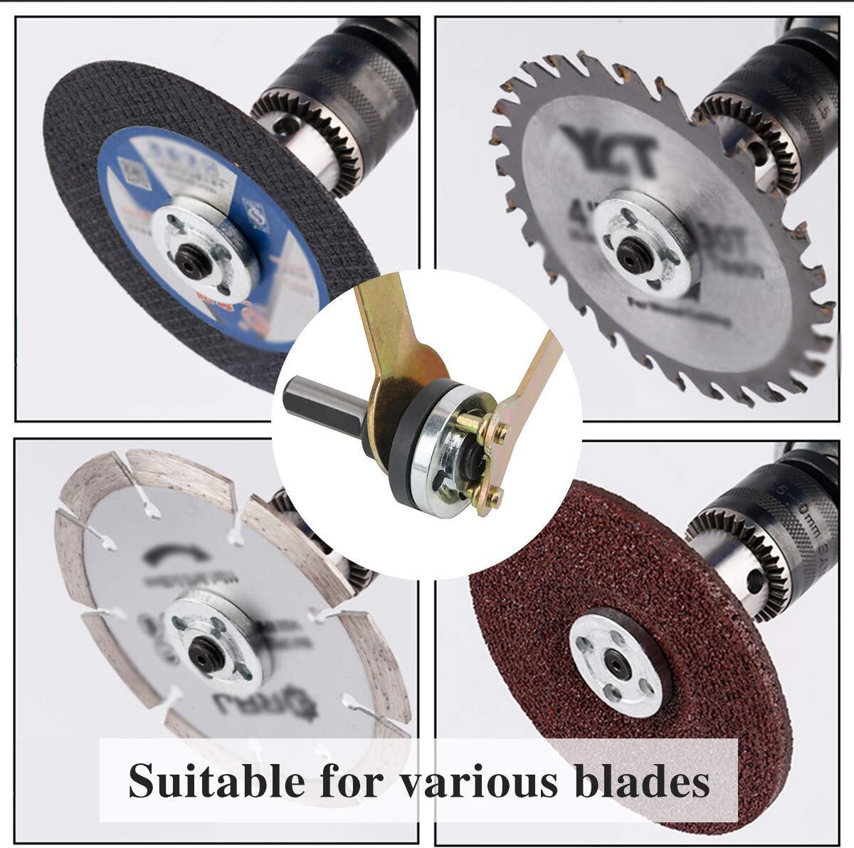 Drill Angle Grinder Adapter with Flange Nut Parts 5pcs Set