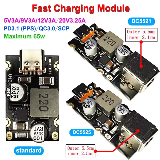 65W Type C Interface QC 3.0 Fast Charging Module