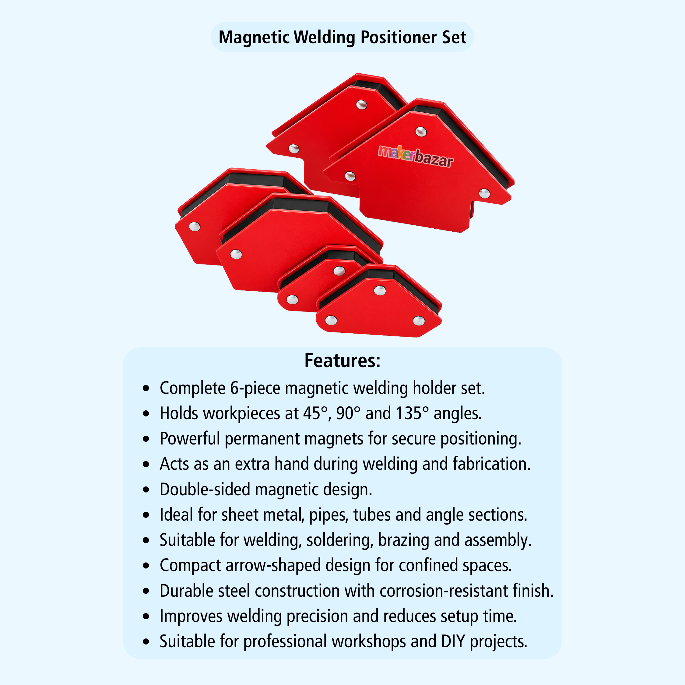 6-Piece Magnetic Multi-Angle Welding Positioner Set