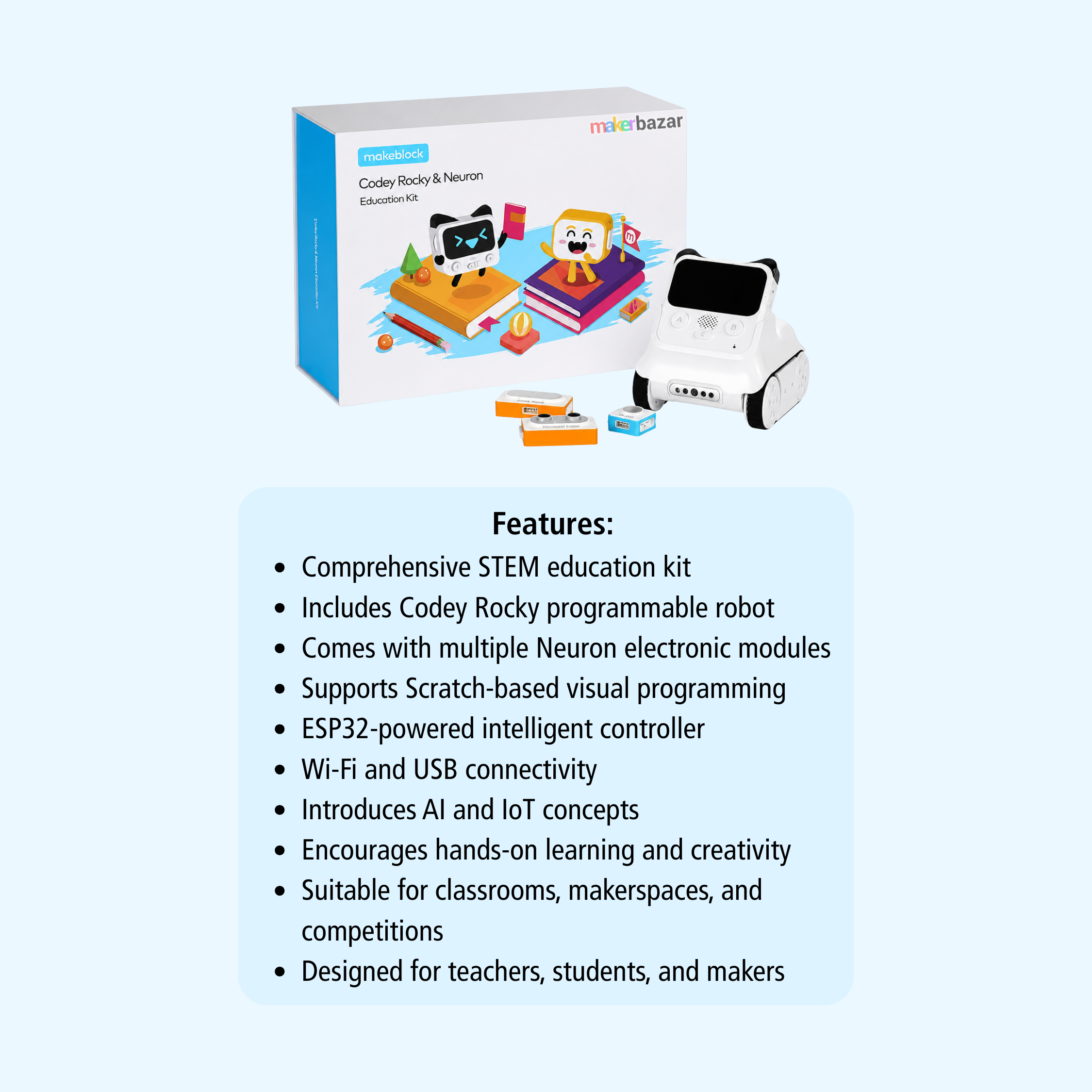 Makeblock Codey Rocky & Neuron Education Kit – Programmable STEM Learning Robot Kit