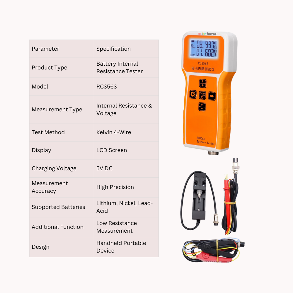 RC3563 Battery Internal Resistance Tester – Handheld Battery Analyzer