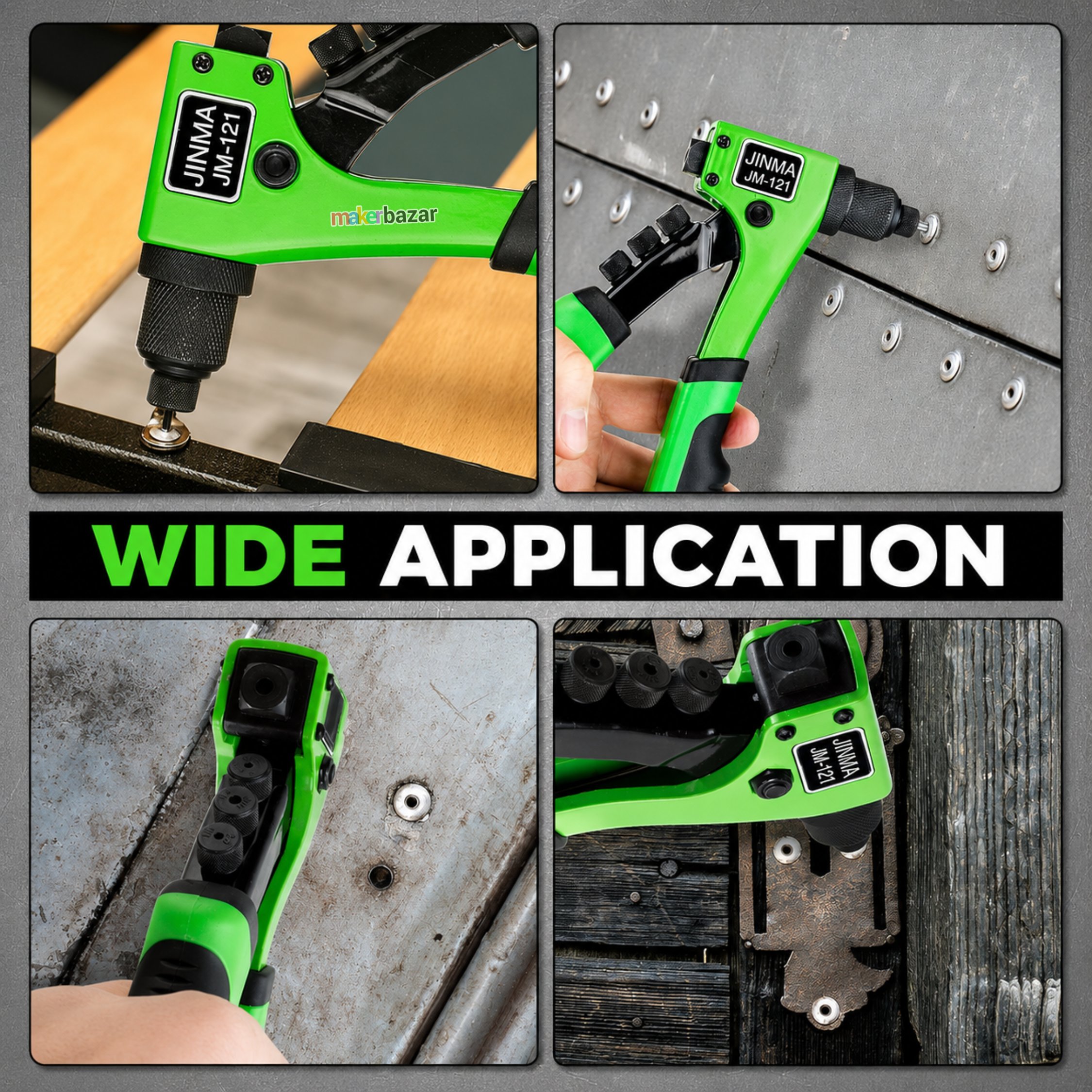 8.5-Inch Hand Rivet Gun Tool with Non-Slip Grip