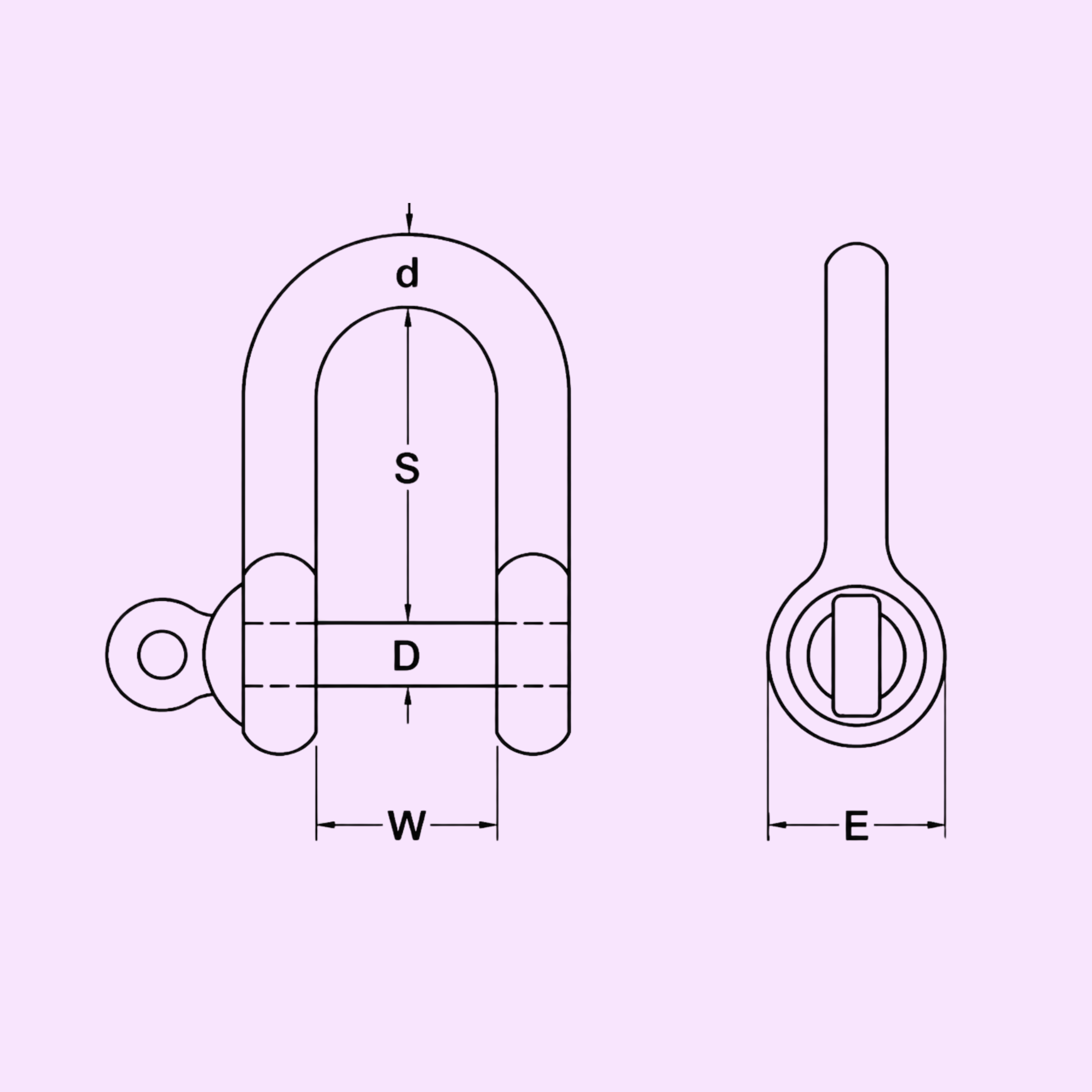 Mild Steel Dee Shackle Screw-Pin