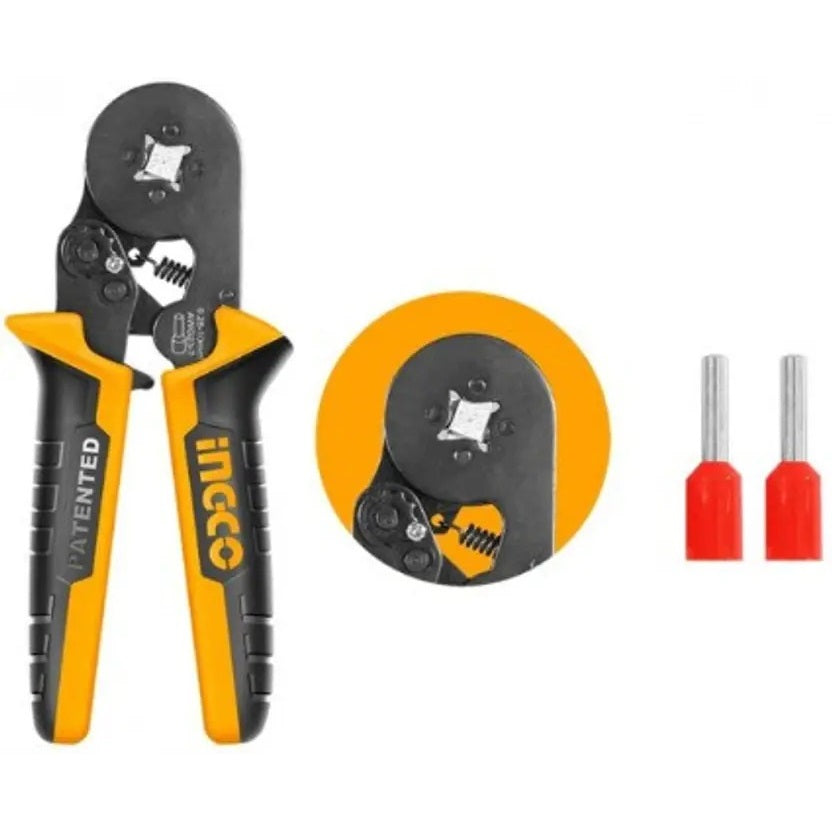 Ingco HRCPG05210 6-Inch Ratchet Ferrule Crimping Plier 0.25-10mm 23-7AWG