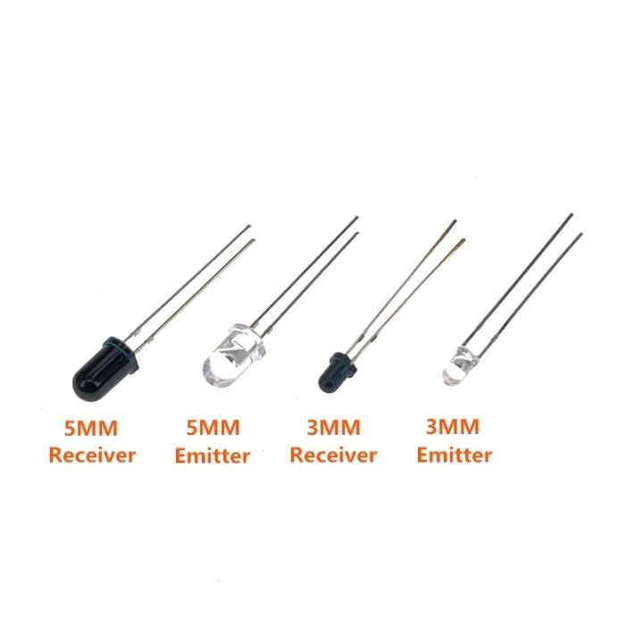 IR Receiver & Transmitter LED Pair (Round Head)