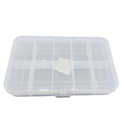 Uniform Fixed Partition Clear Plastic Box Component Organiser