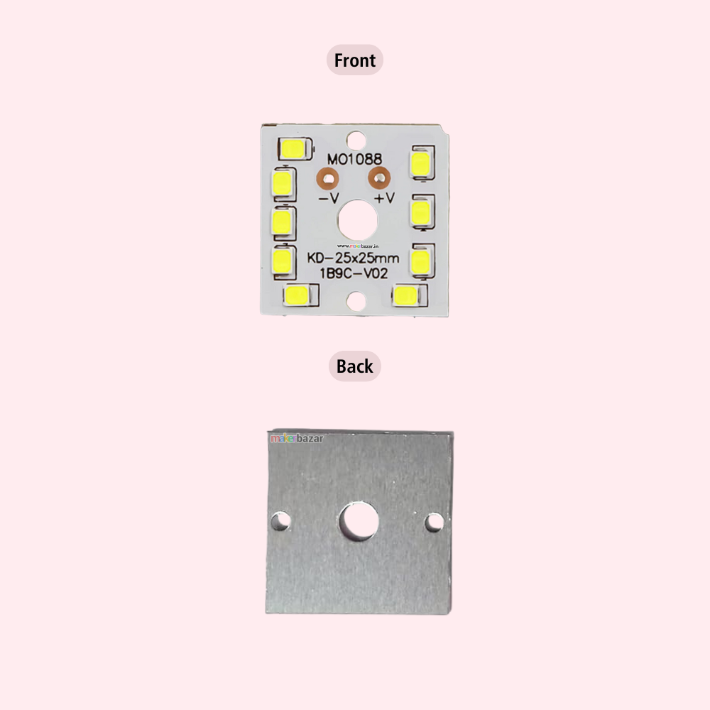 9W MCPCB 25x25mm Metal Core LED PCB