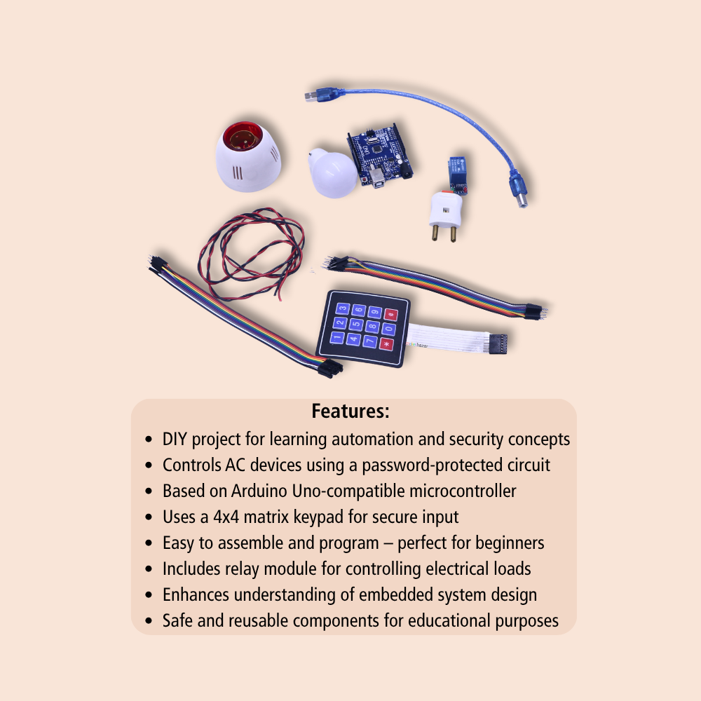 DIY Password-Based Smart Security Kit – Arduino-Compatible Smart Safety Project