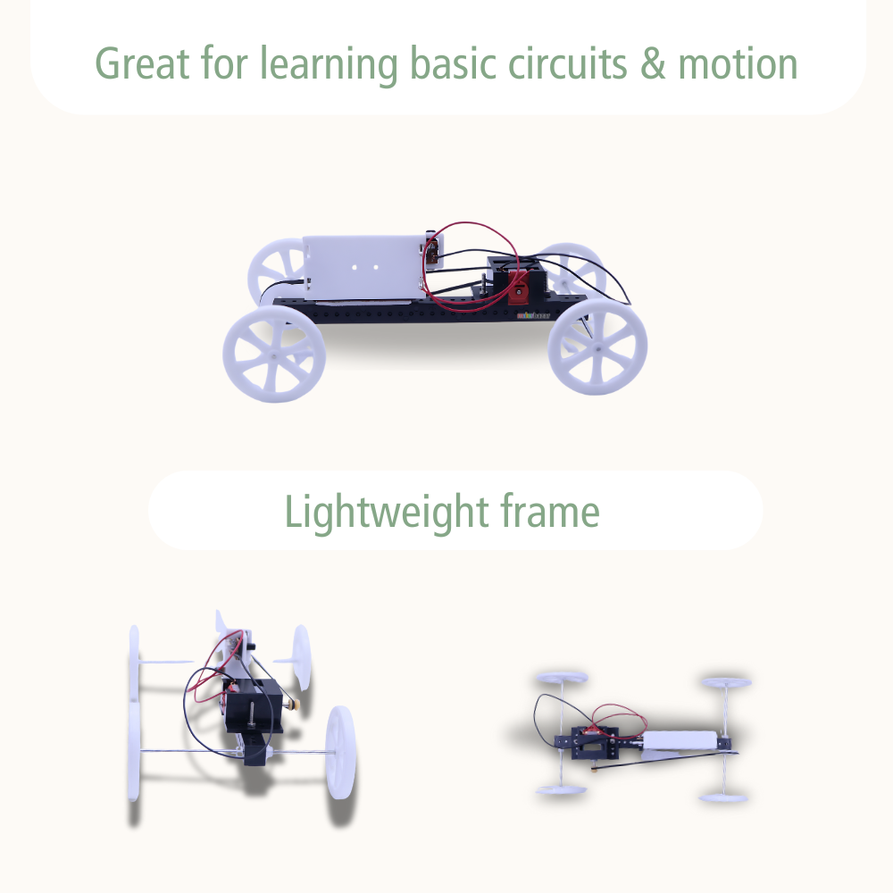 DIY Battery Operated Belt Car – STEM Educational Science Kit for Kids