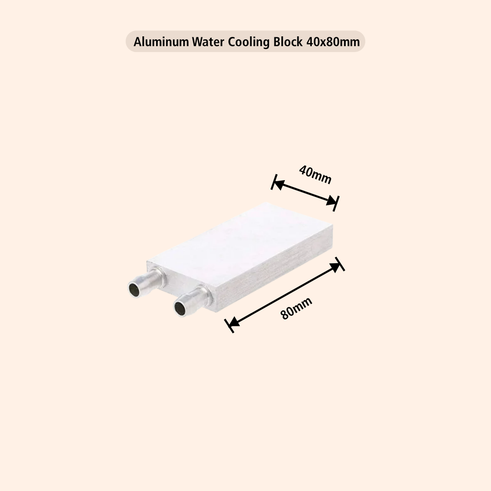 Same-Direction Aluminum Water Cooling Block for CPU/DIY Projects (Nozzles on Short-Side)