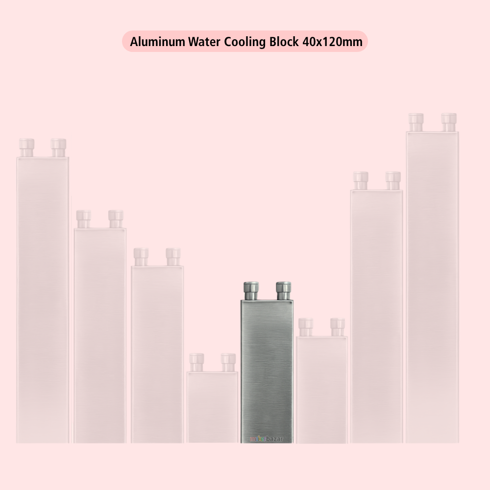 Same-Direction Aluminum Water Cooling Block for CPU/DIY Projects (Nozzles on Short-Side)