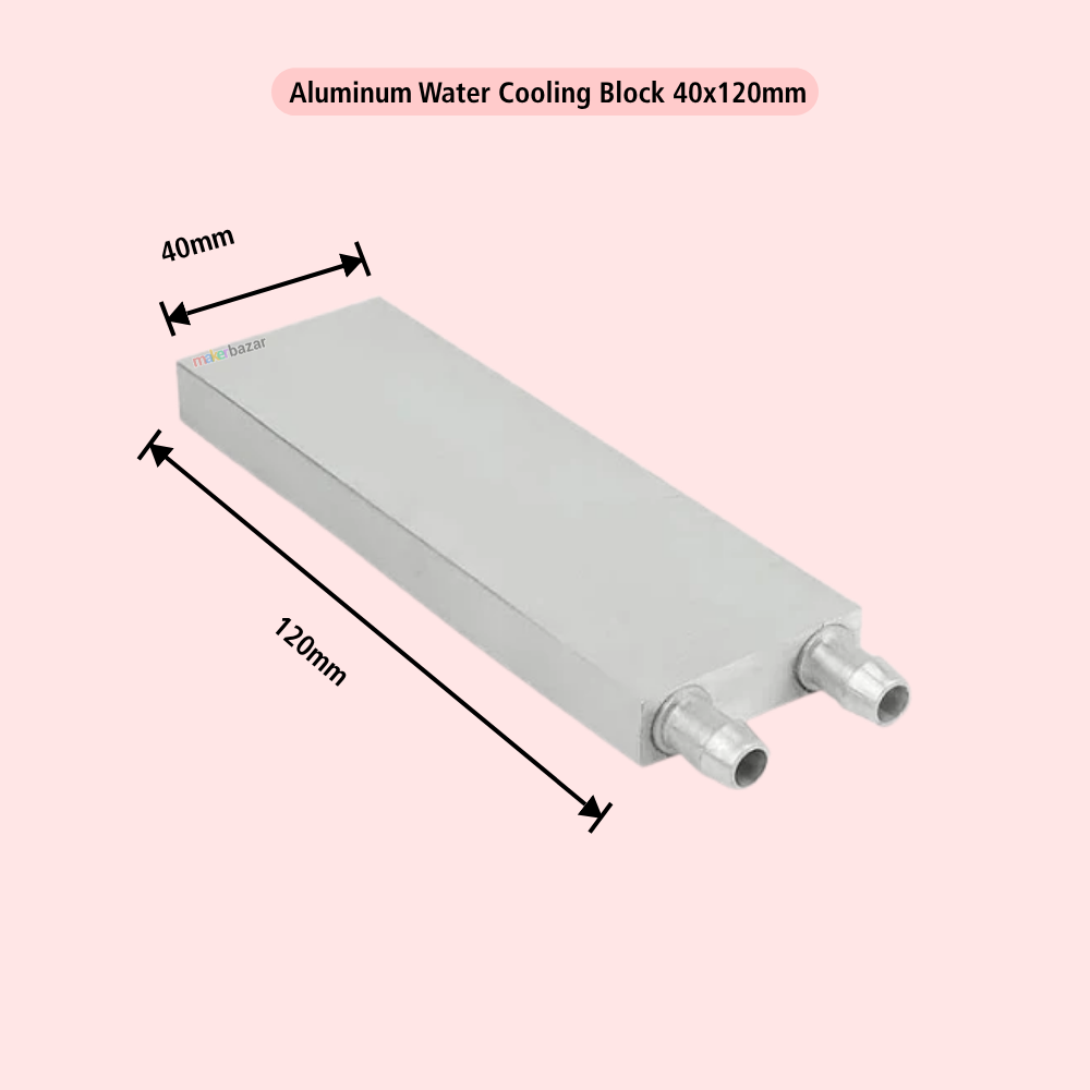 Same-Direction Aluminum Water Cooling Block for CPU/DIY Projects (Nozzles on Short-Side)