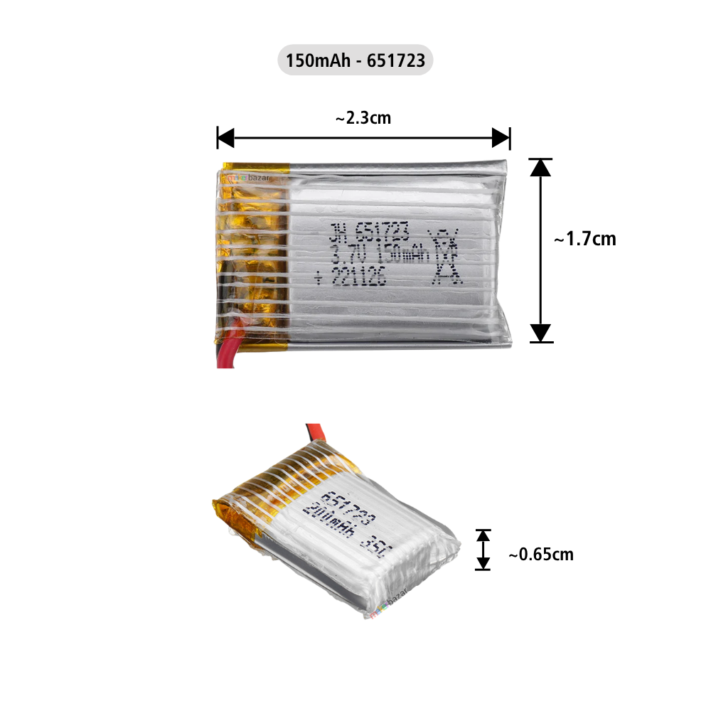 Generic: Drone Lipo Battery - Single Cell 3.7V Lithium Polymer Battery for Mini Drone
