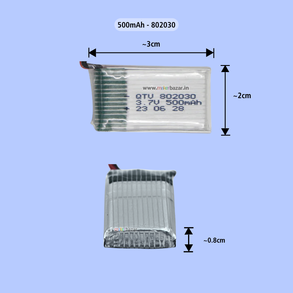 Generic: Drone Lipo Battery - Single Cell 3.7V Lithium Polymer Battery for Mini Drone