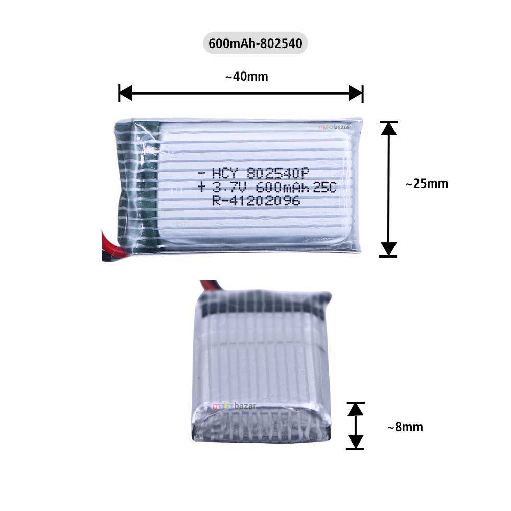 Generic: Drone Lipo Battery - Single Cell 3.7V Lithium Polymer Battery for Mini Drone