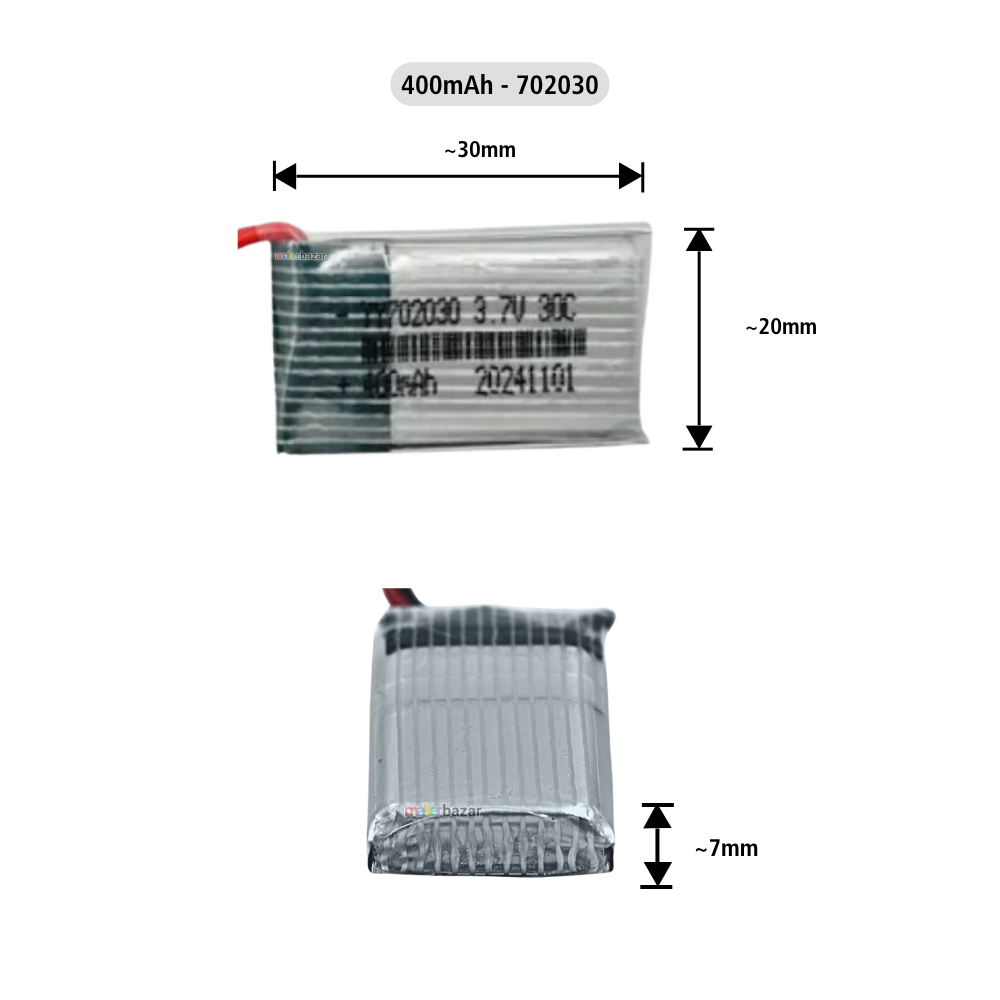 Generic: Drone Lipo Battery - Single Cell 3.7V Lithium Polymer Battery for Mini Drone