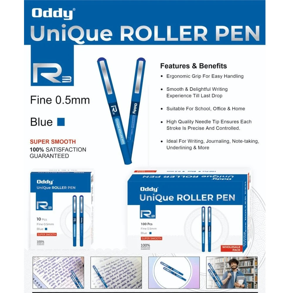 Oddy: Rolling Ball Pens Quick-Drying Ink 0.5mm Extra Fine Point Pens