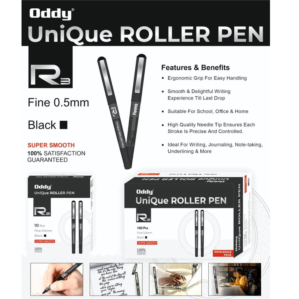Oddy: Rolling Ball Pens Quick-Drying Ink 0.5mm Extra Fine Point Pens