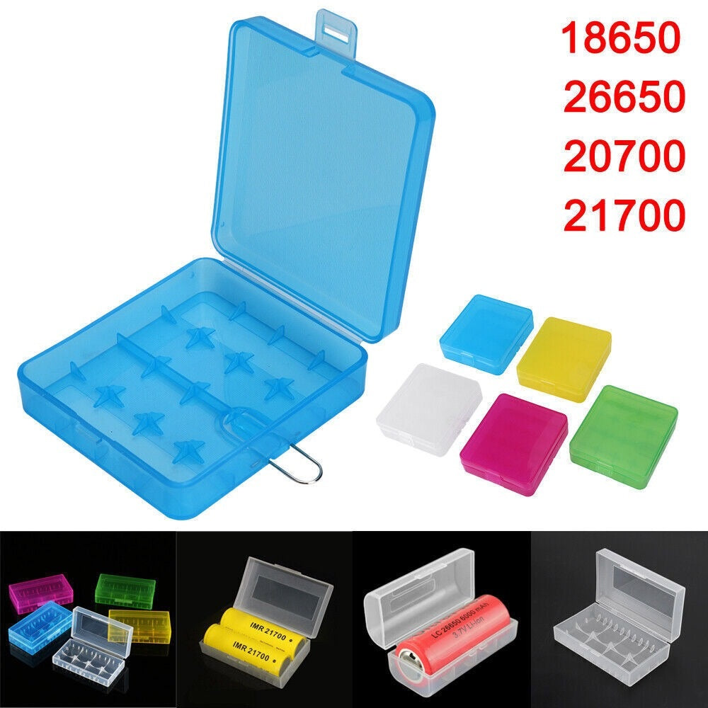 Portable Clear Plastic Storage Box for 18650 Batteries