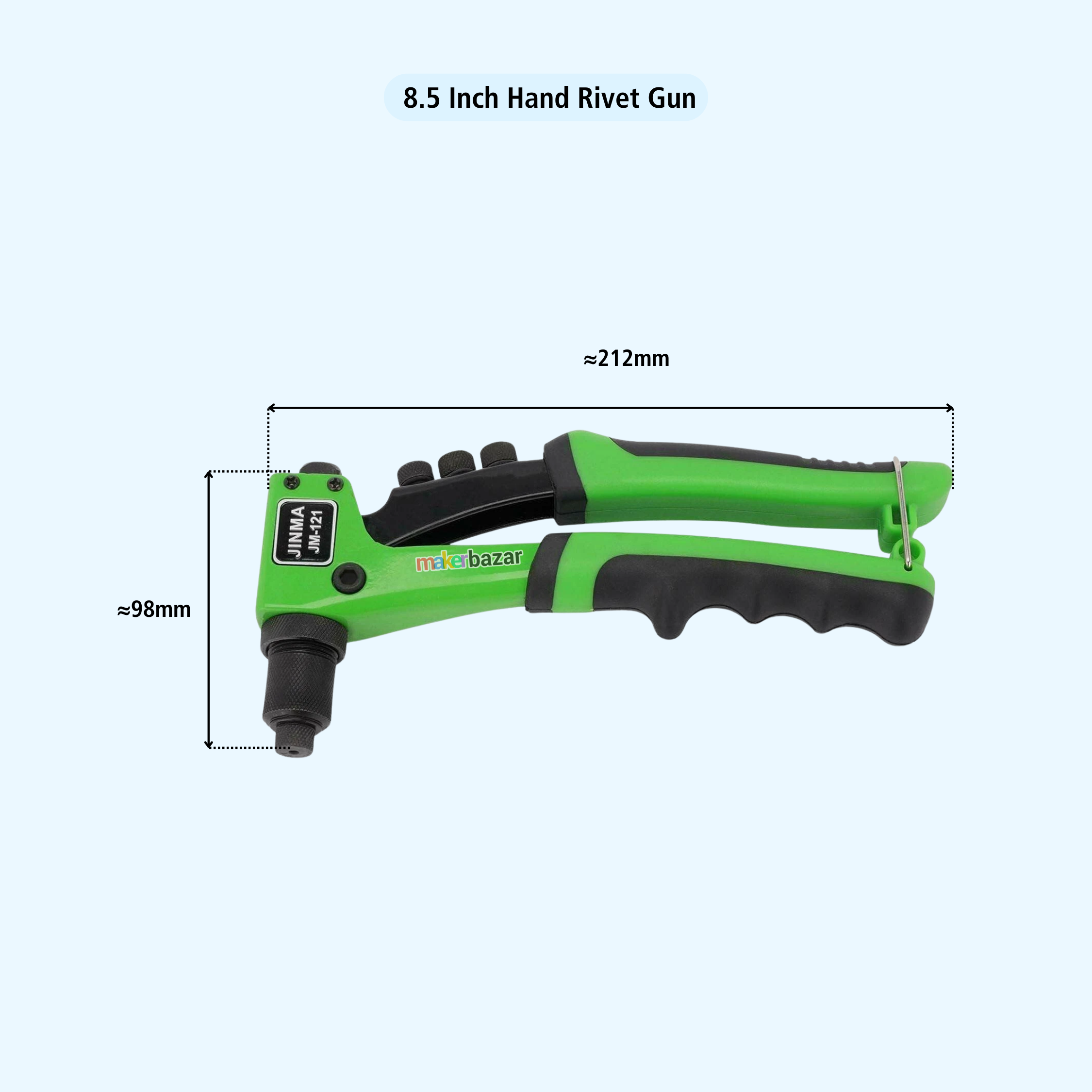 8.5-Inch Hand Rivet Gun Tool with Non-Slip Grip