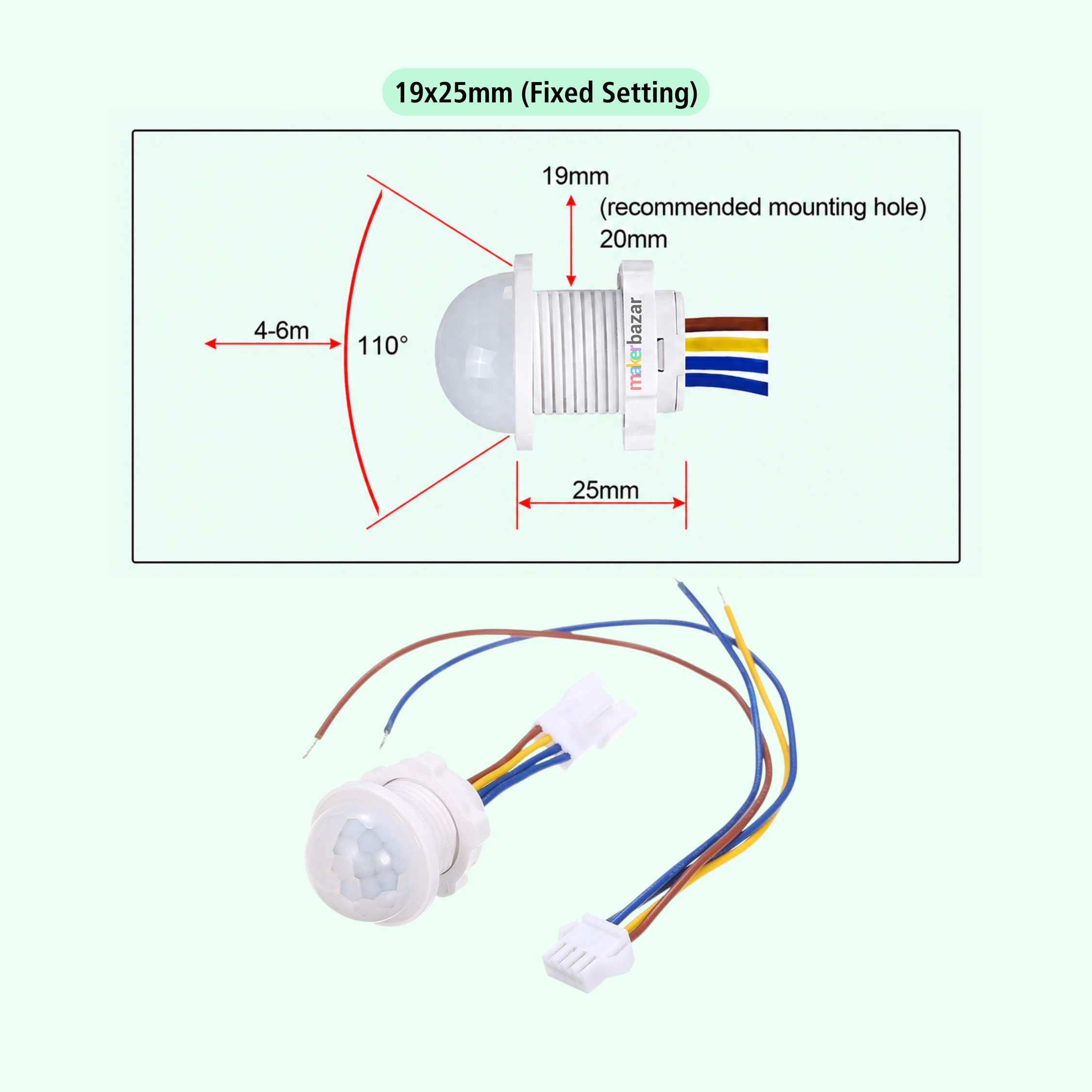 PIR Motion Sensor Switch Mountable Movement Detector