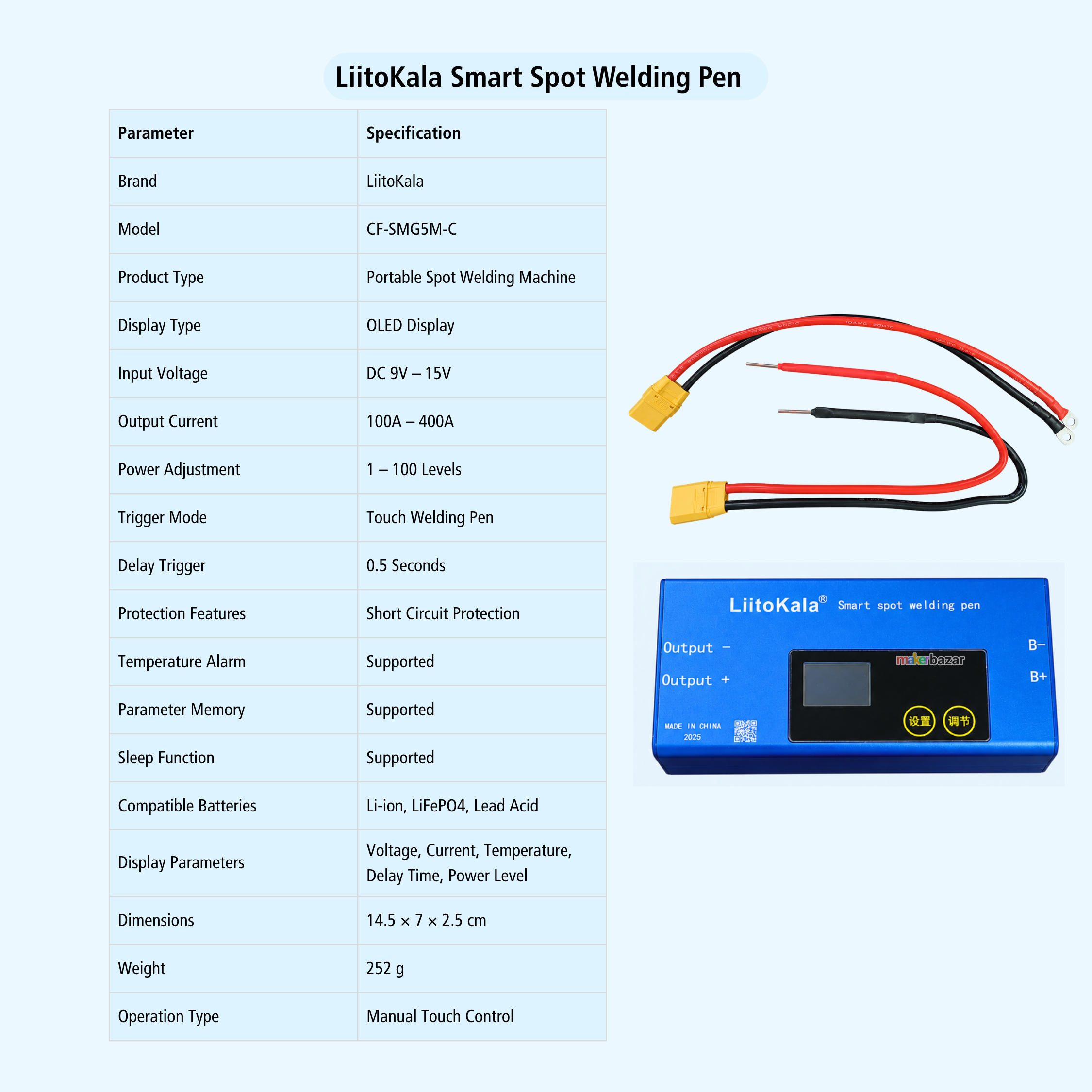 LiitoKala Smart Portable Spot Welding Machine with OLED Display