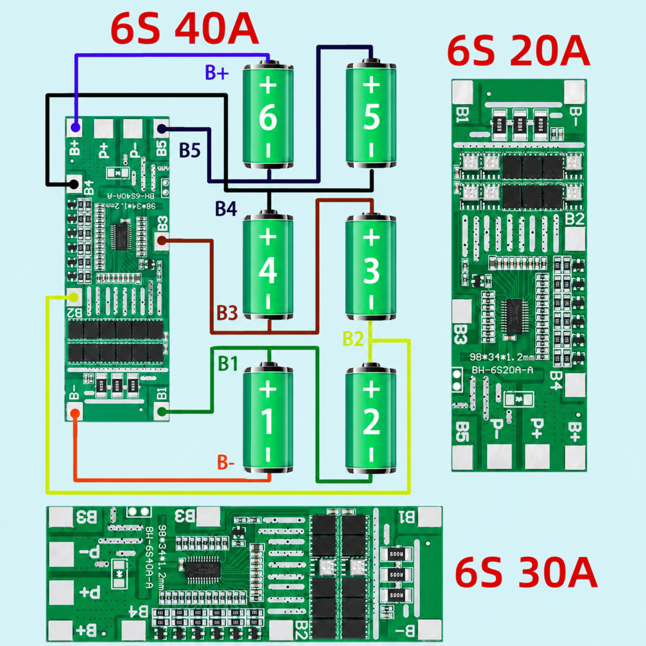 6S 24V 18650 Lithium Battery Protection Board