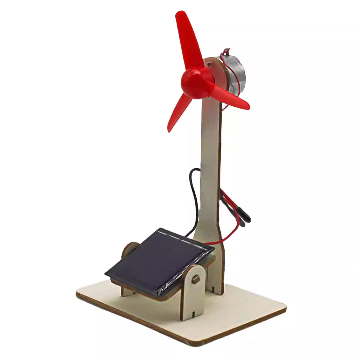 Wooden DIY Solar Panel Windmill Powered Puzzle kit