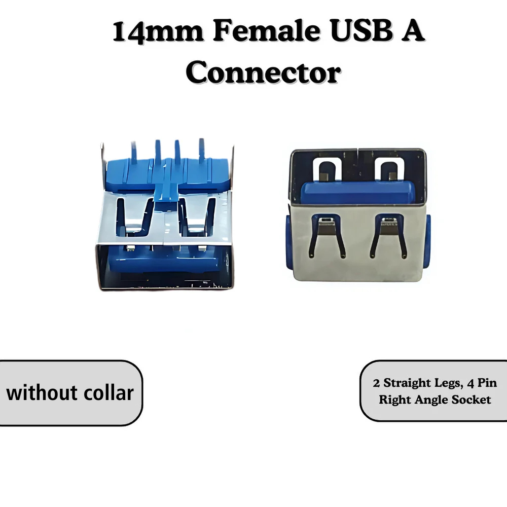 Female USB A Connector 4-Pin Socket (Mount-Type)