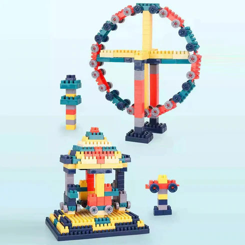 200pcs Train Candy Toy Plastic Building Blocks, Early Creative Learning (Multicolor)