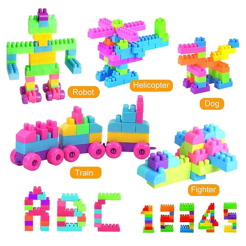 100pcs Plastic Building Blocks, Early Creative Learning (Multicolor)