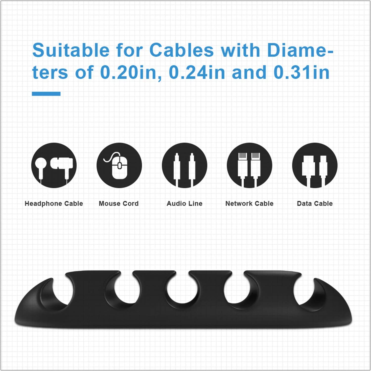 10pcs Self-Adhesive Cable Clips, Multipurpose Cord Holder Manager
