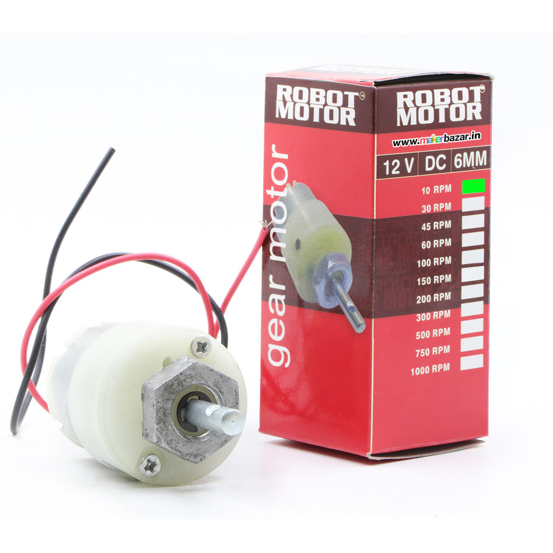 Premium White: 12V Centre Shaft DC Geared Motor
