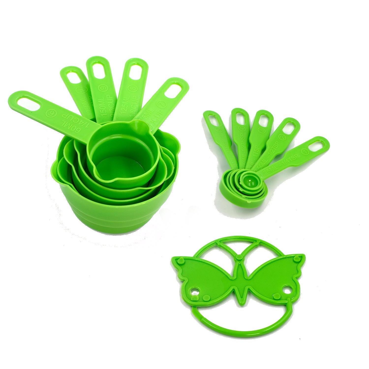 11 Pc Measuring Cup and Spoon Set - Green