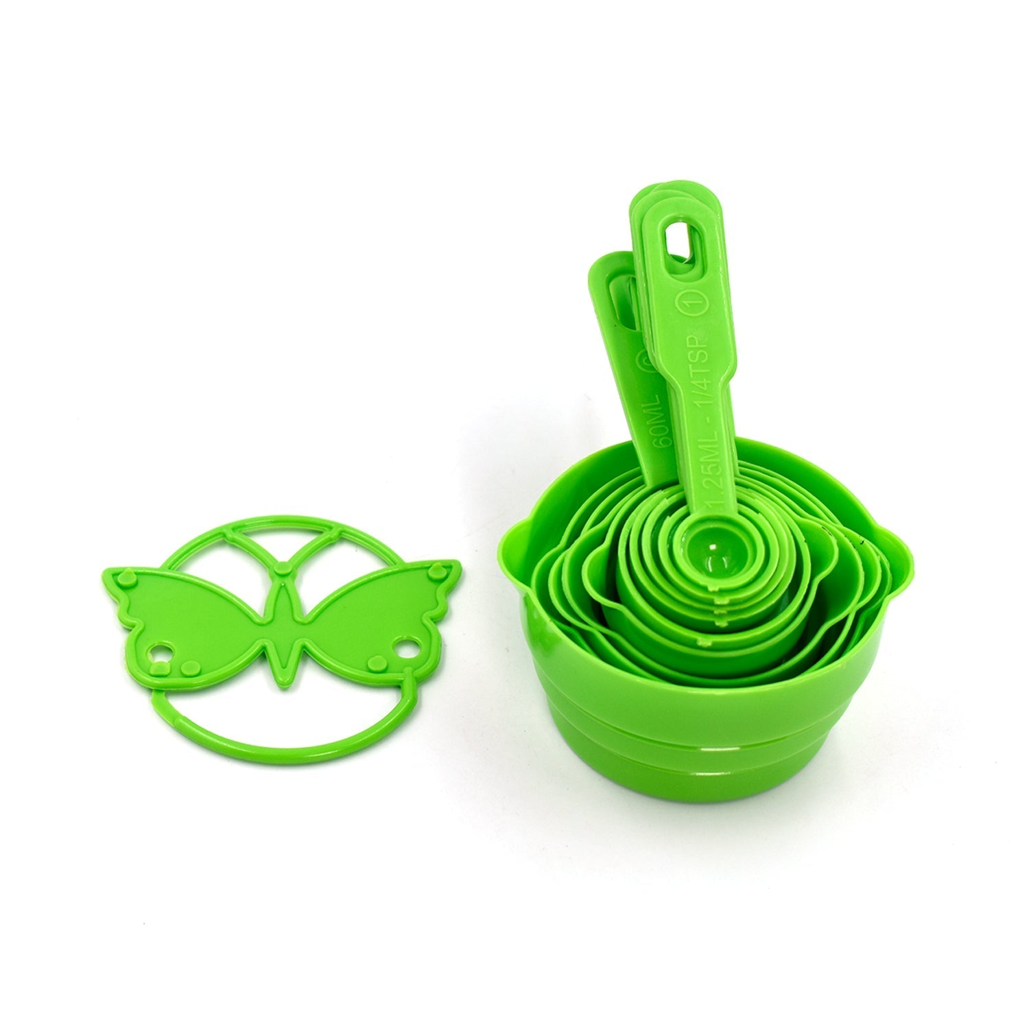 11 Pc Measuring Cup and Spoon Set - Green