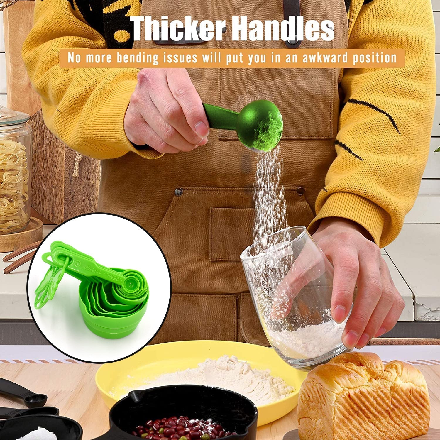 11 Pc Measuring Cup and Spoon Set - Green