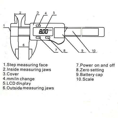 Digital Vernier Caliper Plastic Body 150mm/6Inch with Transparent Plastic Case