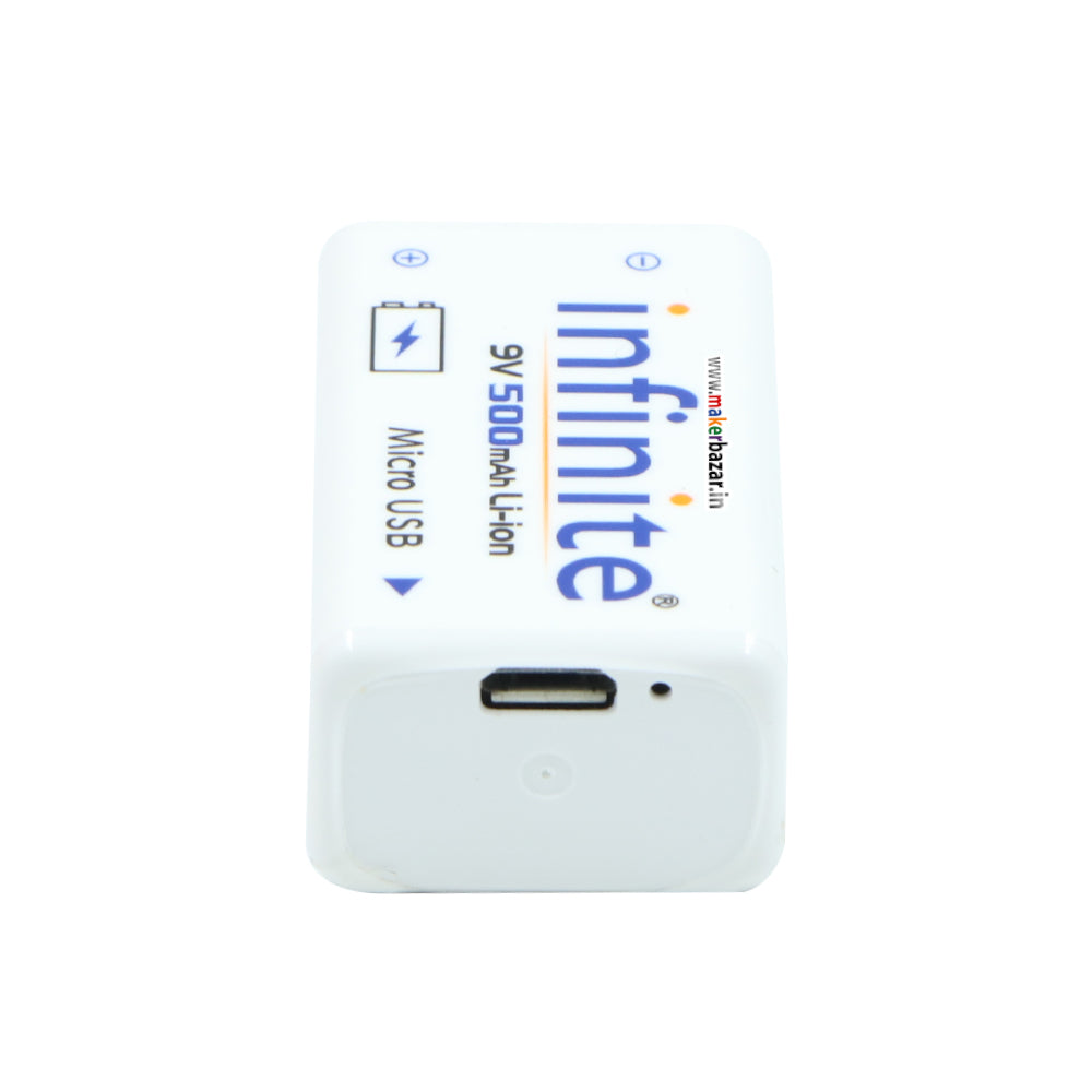 Envie: Infinite ERB-9V-MU 9volt 500mAh USB Rechargeable Li-ion Battery