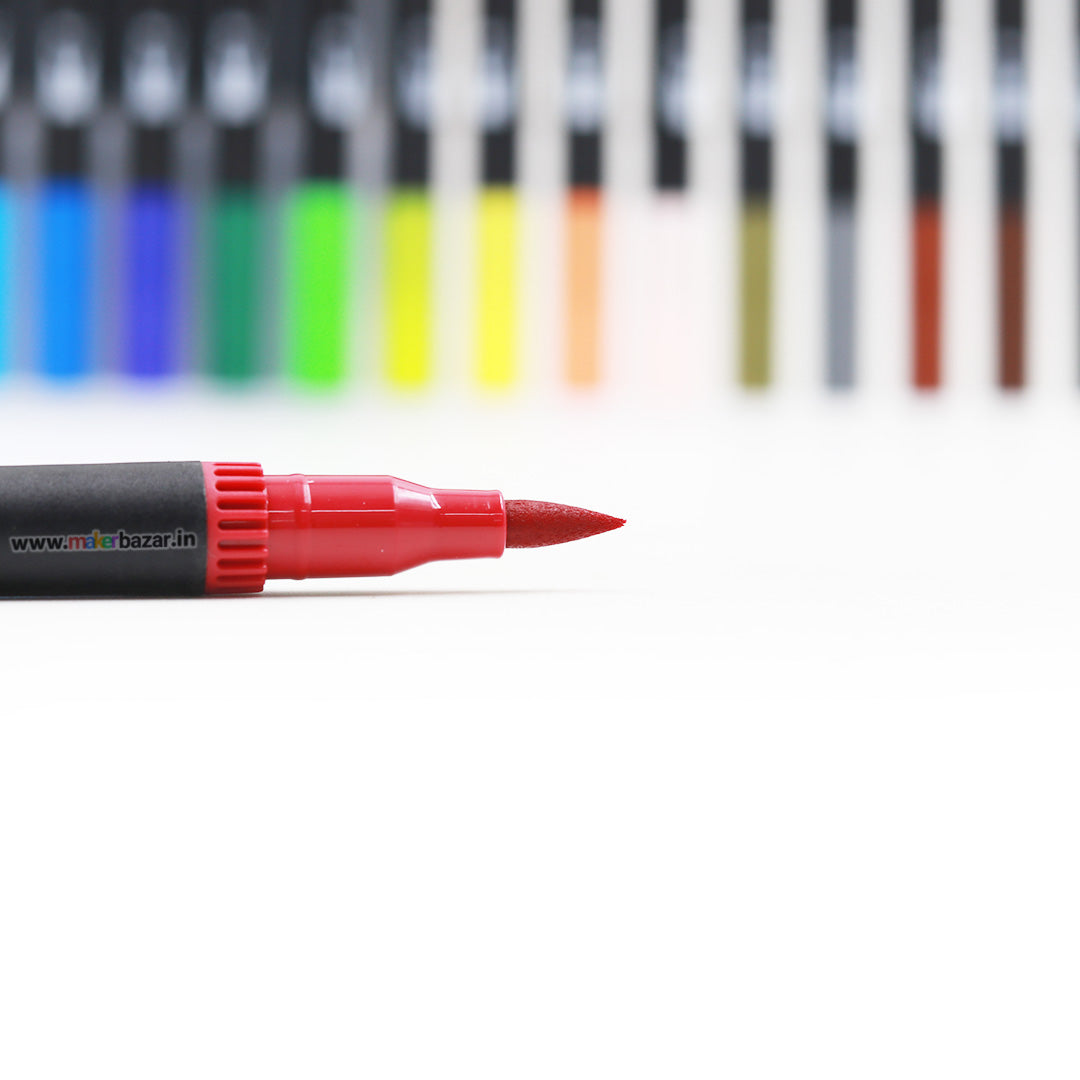 24 Colors Shades of Dual Tip Brush and Pen Combination Set