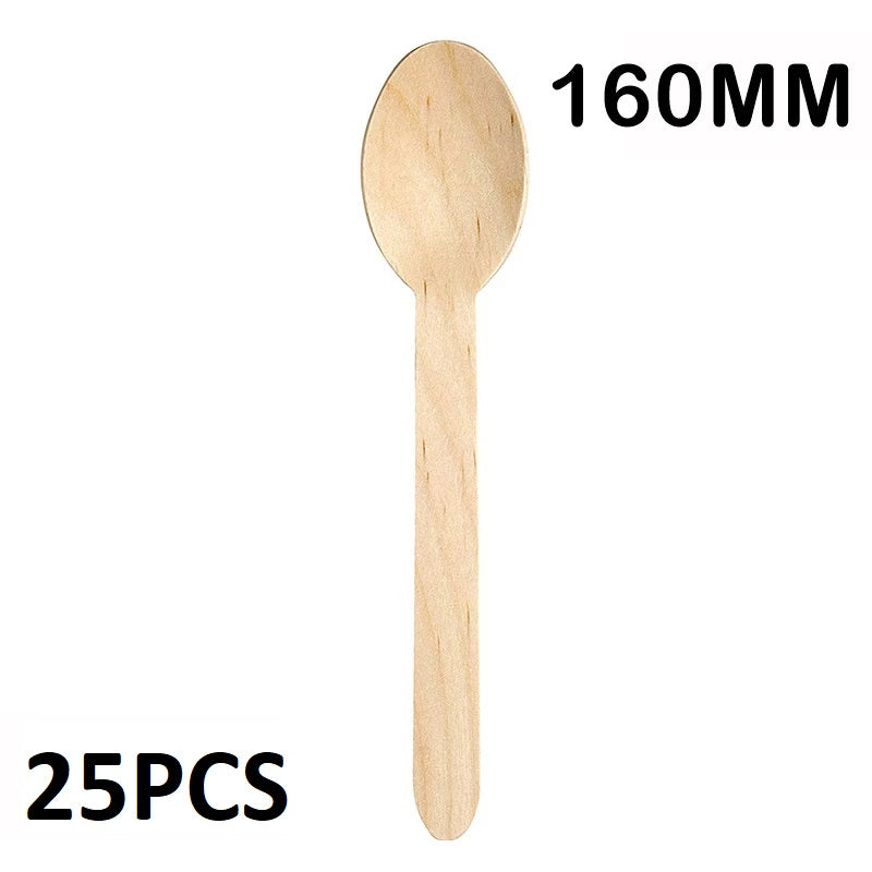 30x160mm Disposable Wooden Spoons for DIY/Home