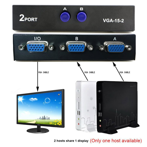 VGA Splitter Switch - Two I/P and One O/P