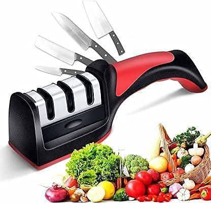Manual Knife Sharpener 3 Stage Sharpening Tool for Ceramic Knife and Steel Knives