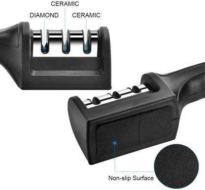 Manual Knife Sharpener 3 Stage Sharpening Tool for Ceramic Knife and Steel Knives