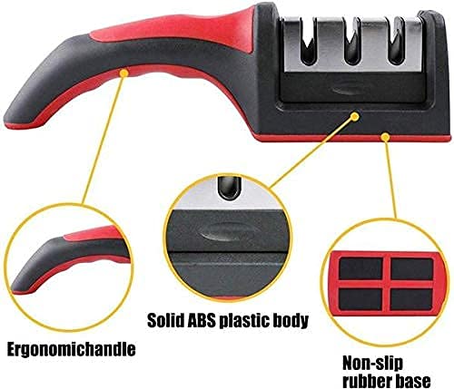 Manual Knife Sharpener 3 Stage Sharpening Tool for Ceramic Knife and Steel Knives