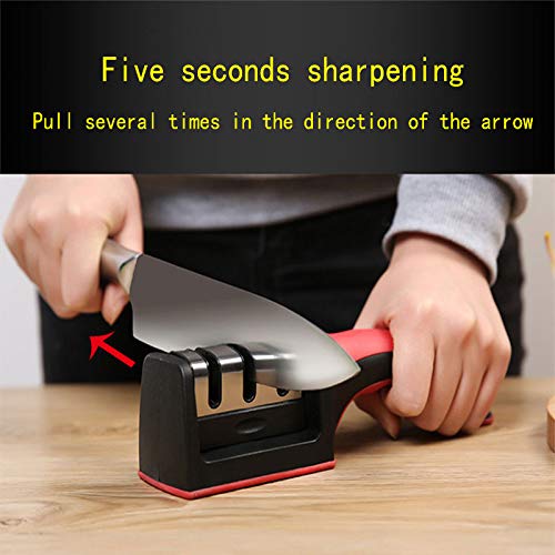 Manual Knife Sharpener 3 Stage Sharpening Tool for Ceramic Knife and Steel Knives