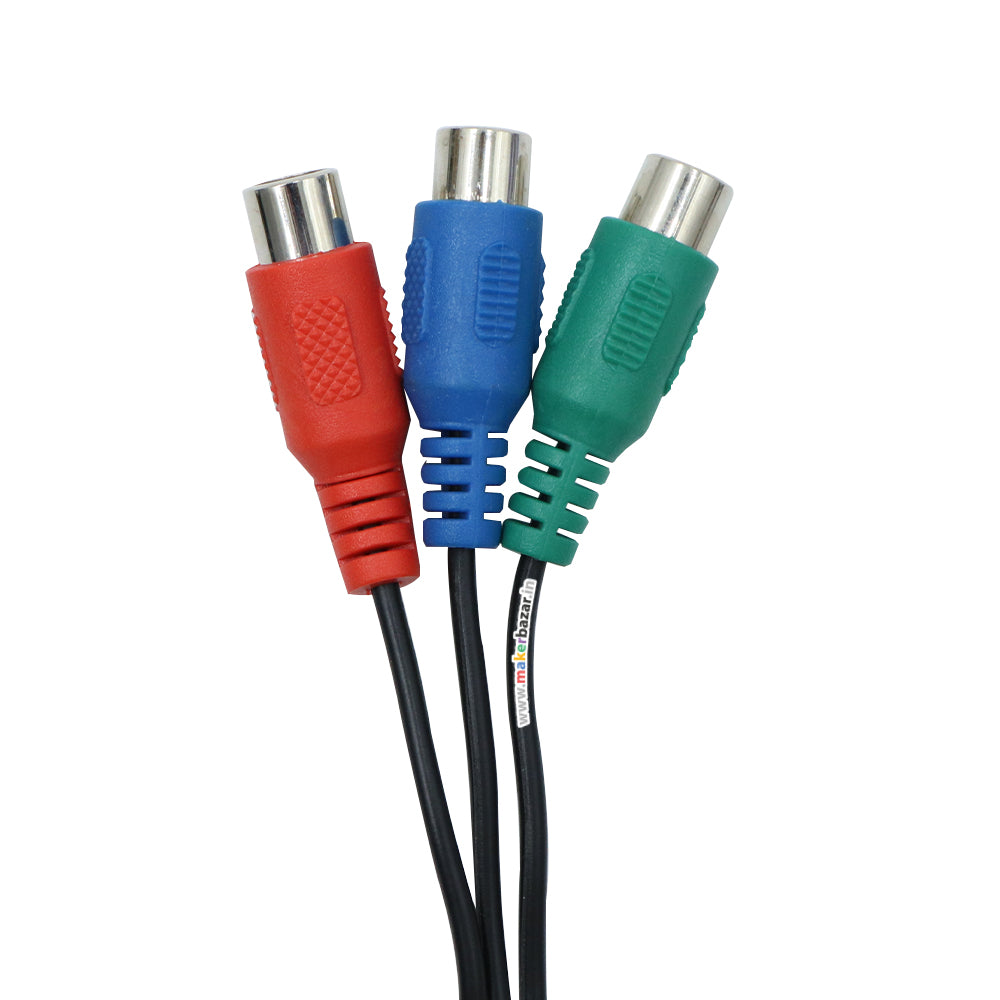 3.5mm male Plug to 3RCA Female adapter cable Video adapter For AV Audio, video, LCD TV,HDTV - 15cm (RBG)