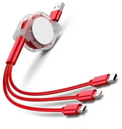 3 in 1 Multi USB Retractable Charging Cable (Type-C Lightning & Micro)